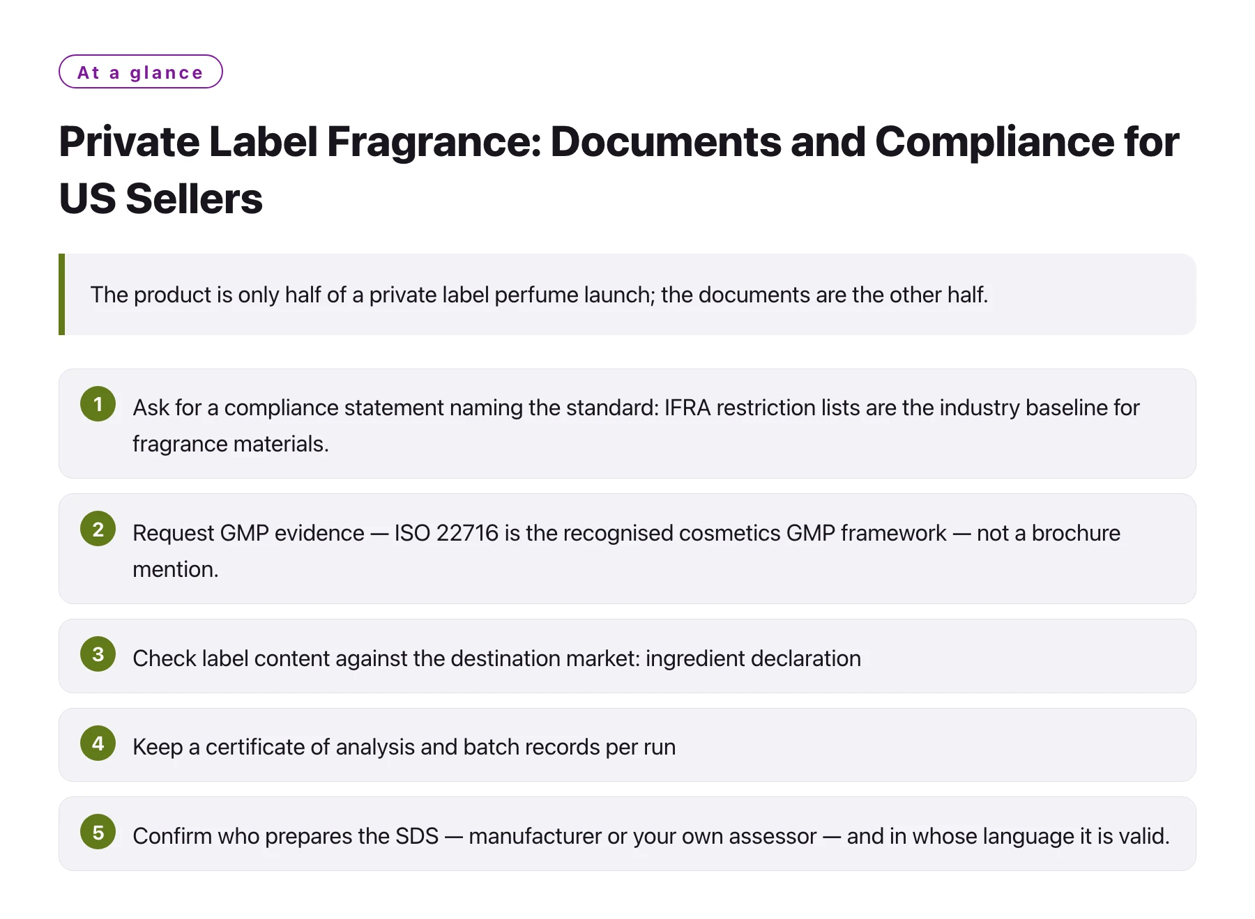 Private Label Fragrance: Documents and Compliance for US Sellers——全文要点速览
